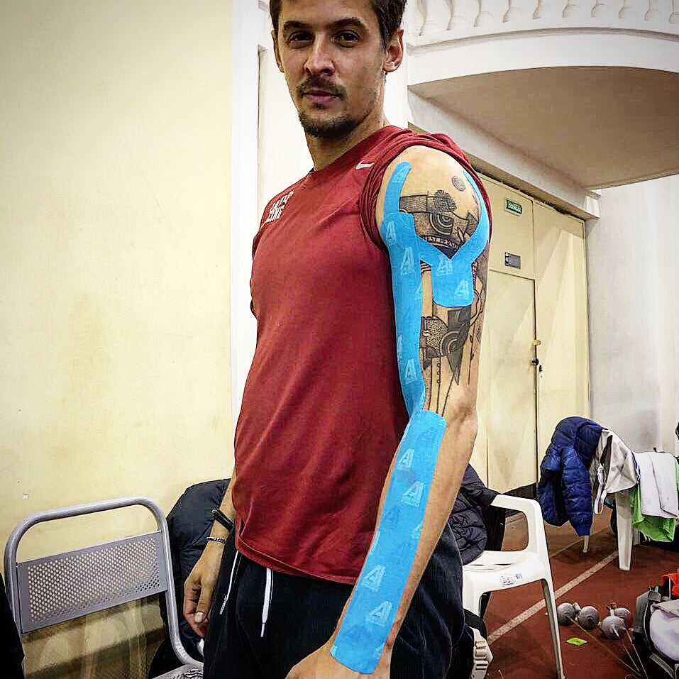 Olympian and World Champion Andrea Baldini wears AI Tape: Repair & Recovery