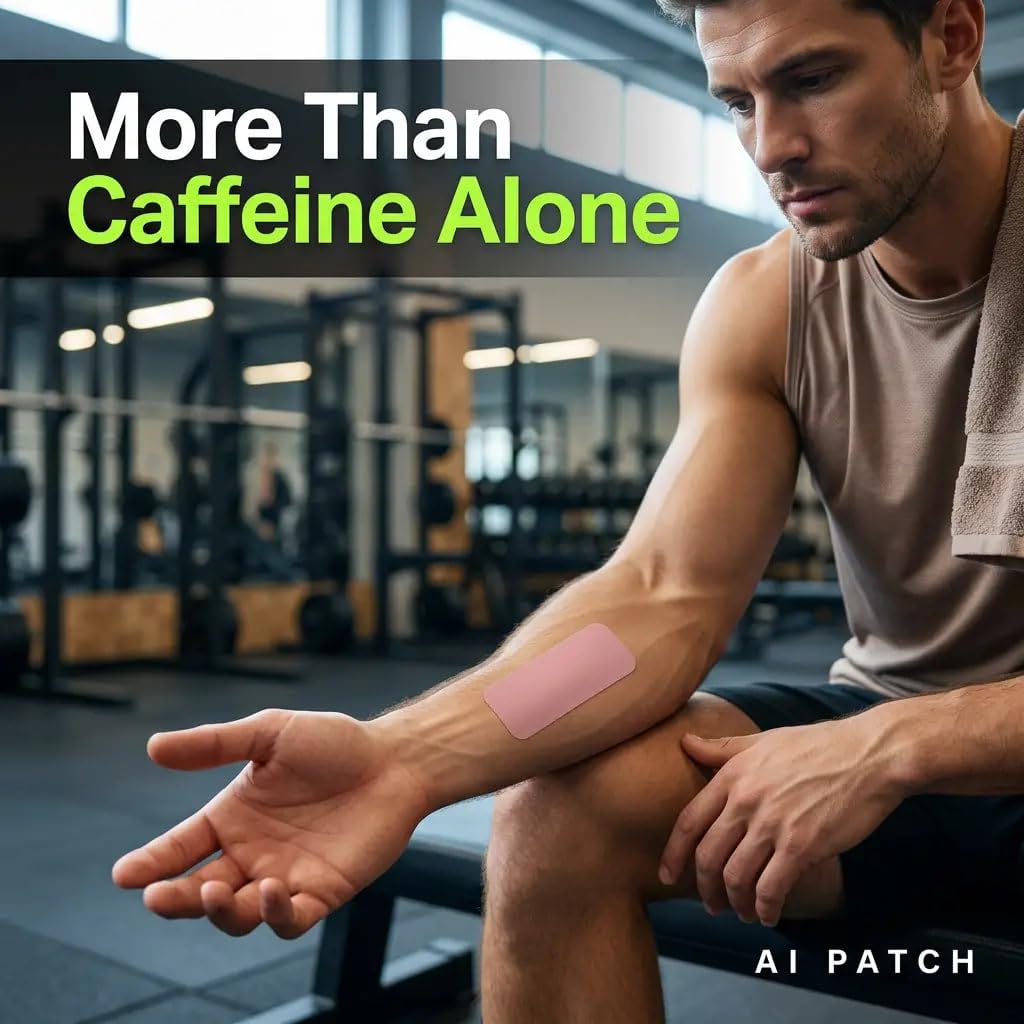 Man wearing AI Energy Patch on his arm during an active lifestyle