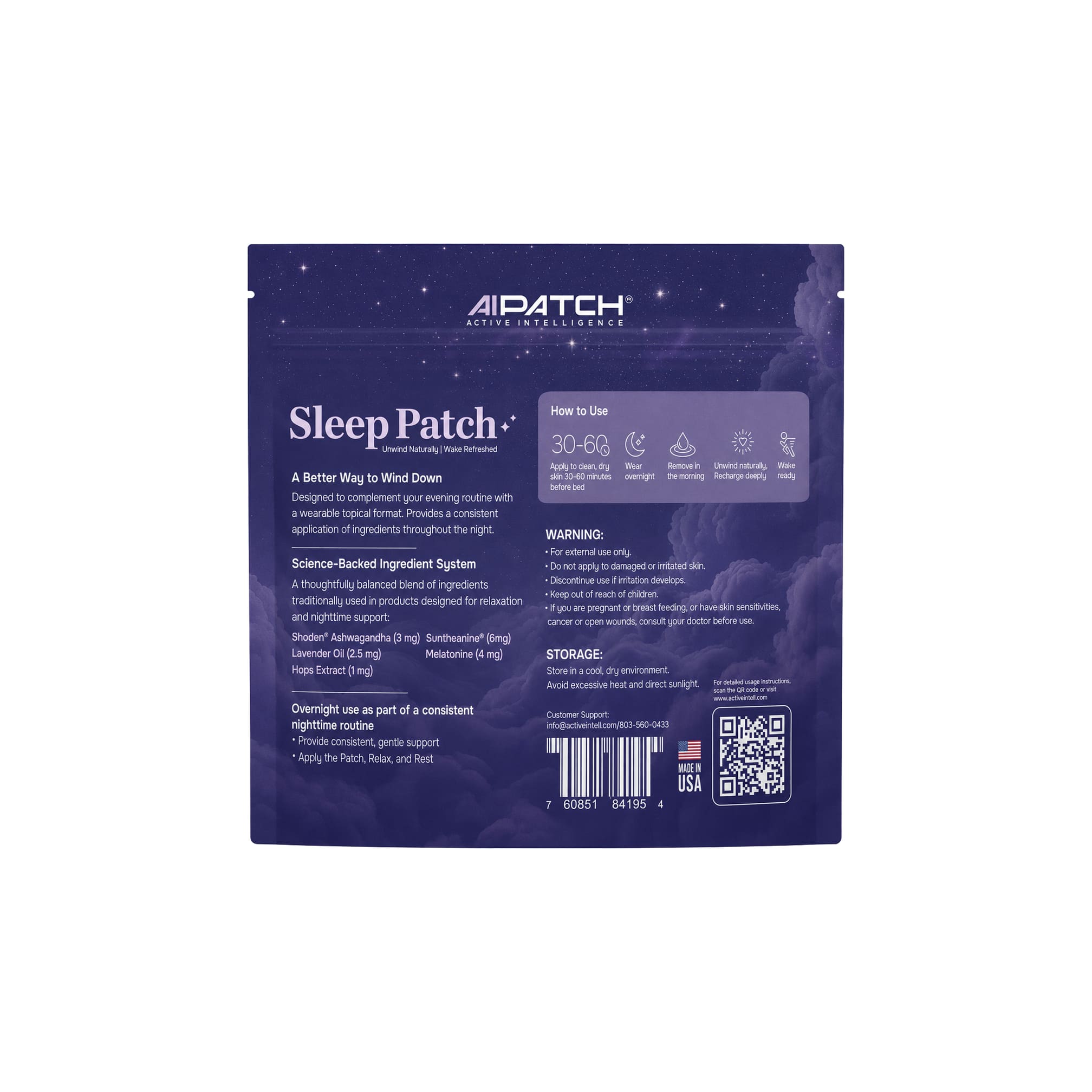 AI Sleep Patch nighttime wellness support patches package