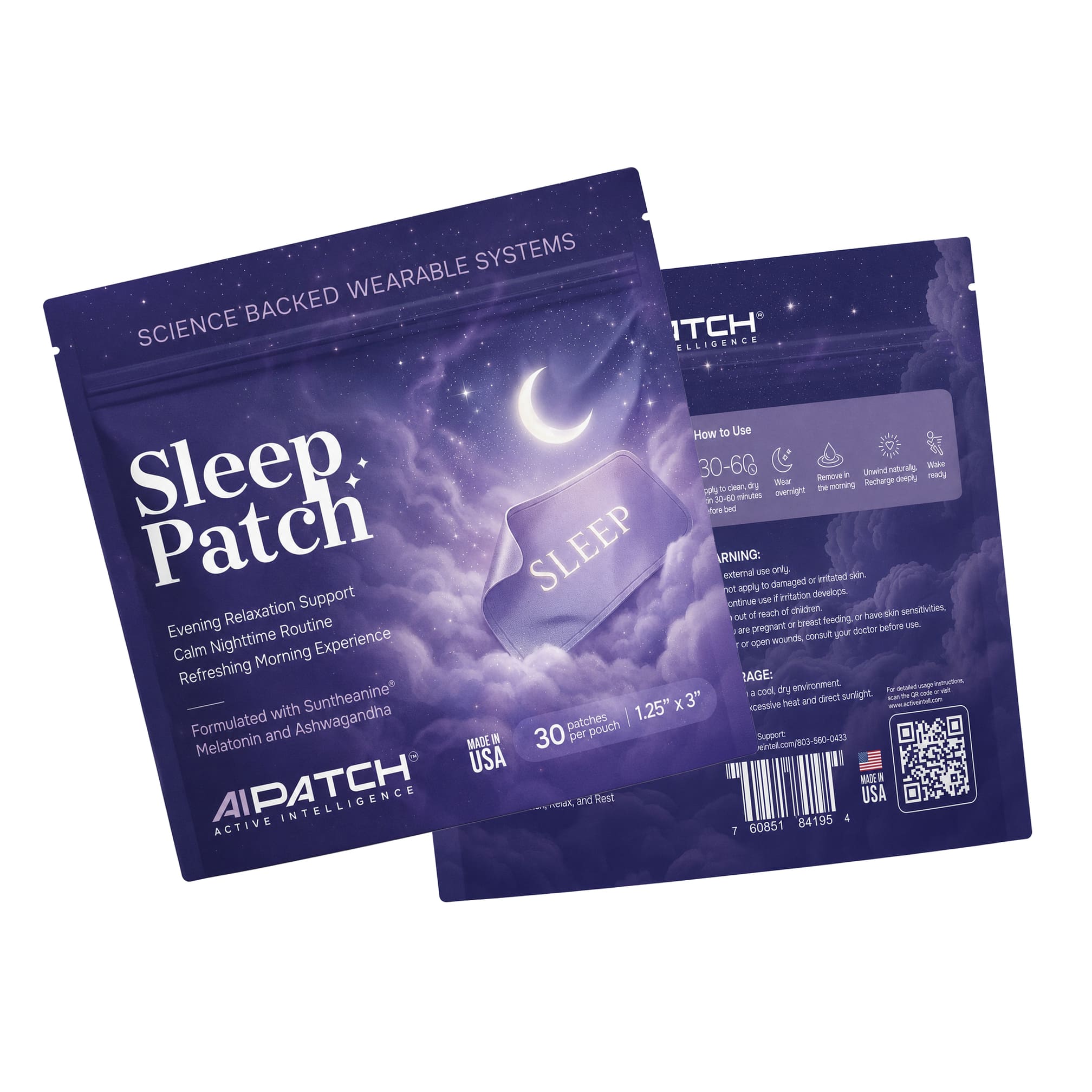 AI Sleep Patch nighttime wellness support patches package