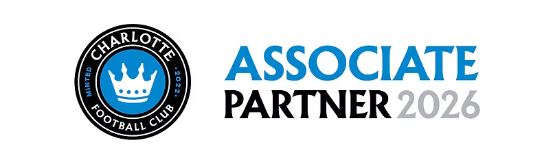 Official logo displaying Charlotte Football Club as an Associate Partner 2026 for Active Intelligence.